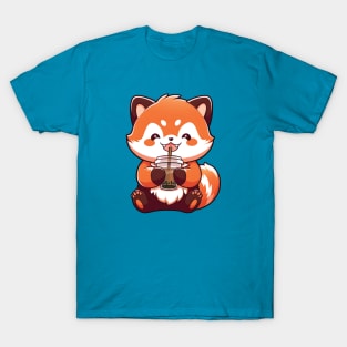 Red panda - Boba tea design T-Shirt